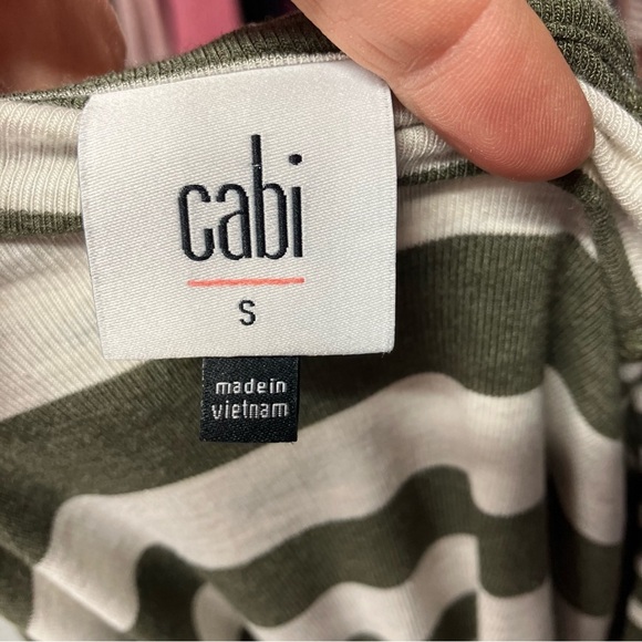 Cabi Playoff Hoodie Womens Small Ivory Green Stripe Style‎ #3995 Fall 2020 - Picture 11 of 14